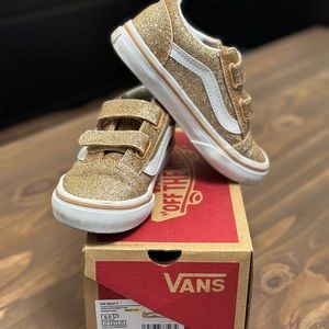 Old Skool Vans. Gold, toddler size 9.  Worn twice, in excellent condition!